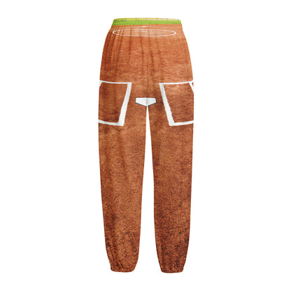 Softball Playing Field Print Fleece Lined Knit Pants
