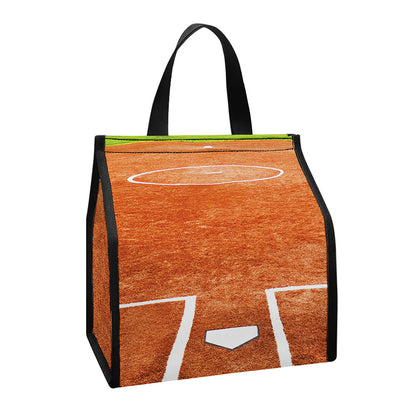 Softball Playing Field Print Insulated Lunch Tote