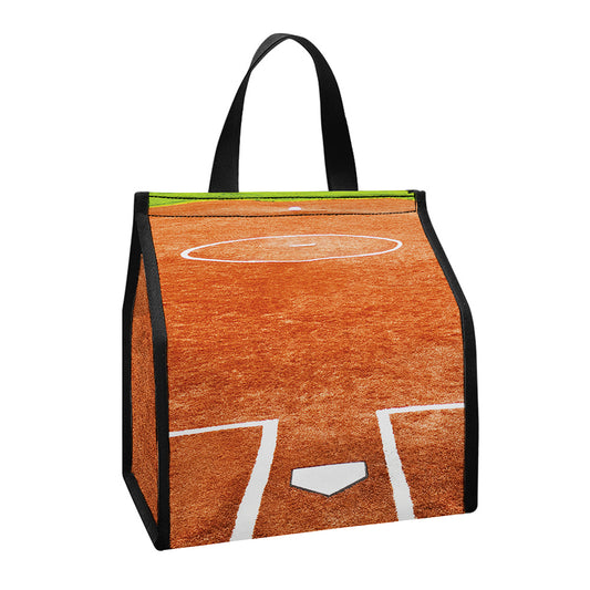 Softball Playing Field Print Insulated Lunch Tote