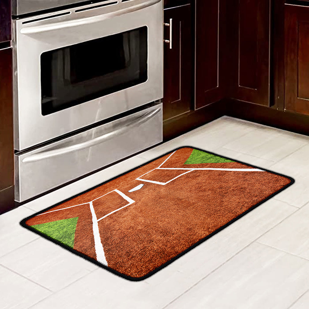 Softball Playing Field Print Kitchen Mat