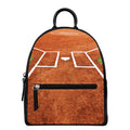 Softball Playing Field Print Leather Backpack