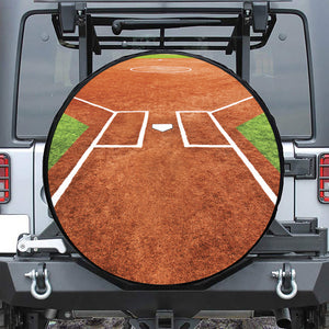 Softball Playing Field Print Leather Spare Tire Cover