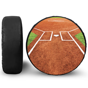 Softball Playing Field Print Leather Spare Tire Cover