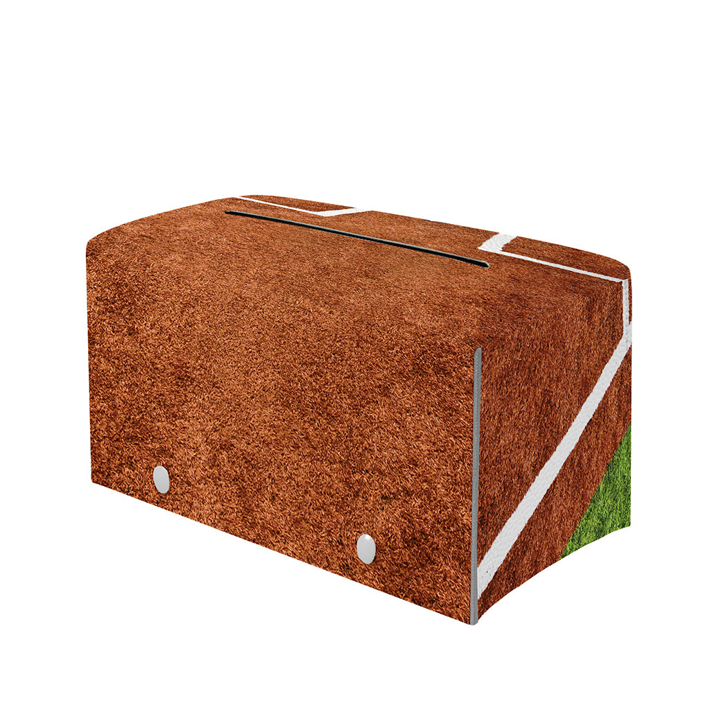 Softball Playing Field Print Leather Tissue Box Cover