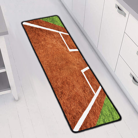 Softball Playing Field Print Long Kitchen Mat