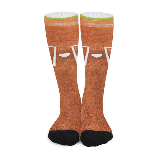 Softball Playing Field Print Long Socks