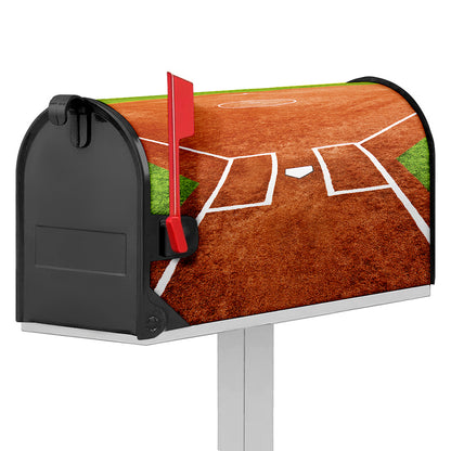 Softball Playing Field Print Mailbox Cover