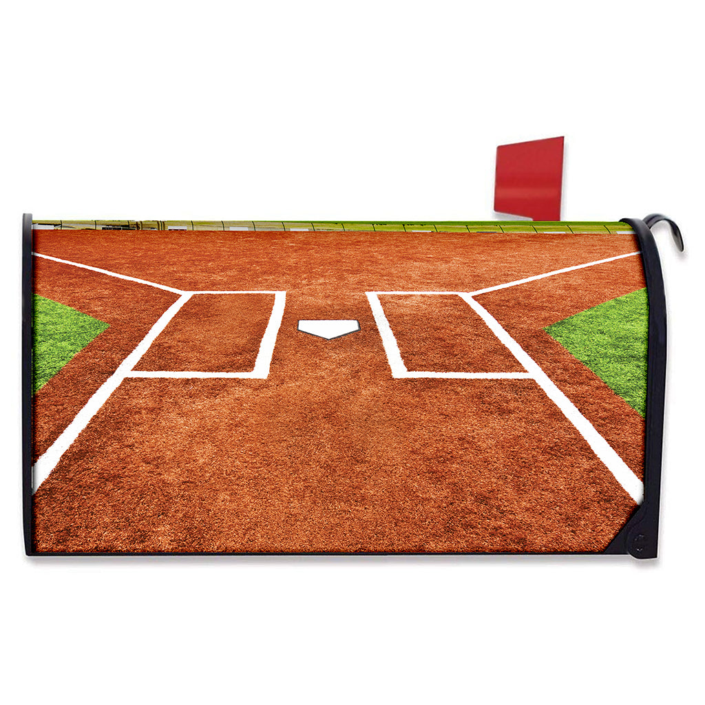 Softball Playing Field Print Mailbox Cover