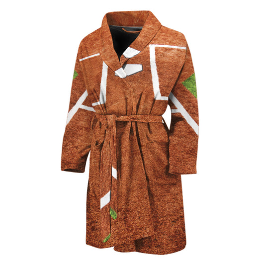 Softball Playing Field Print Men's Bathrobe