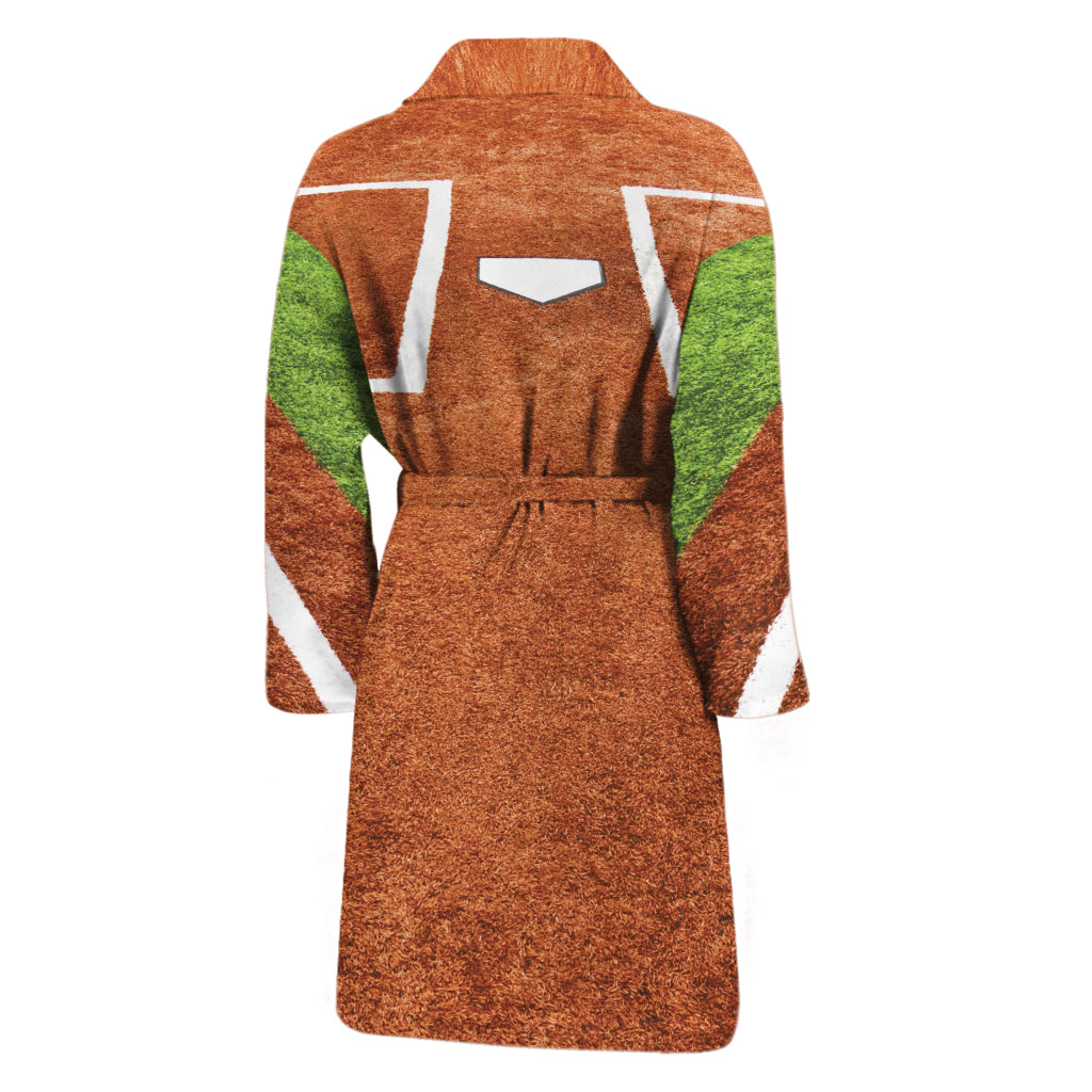 Softball Playing Field Print Men's Bathrobe