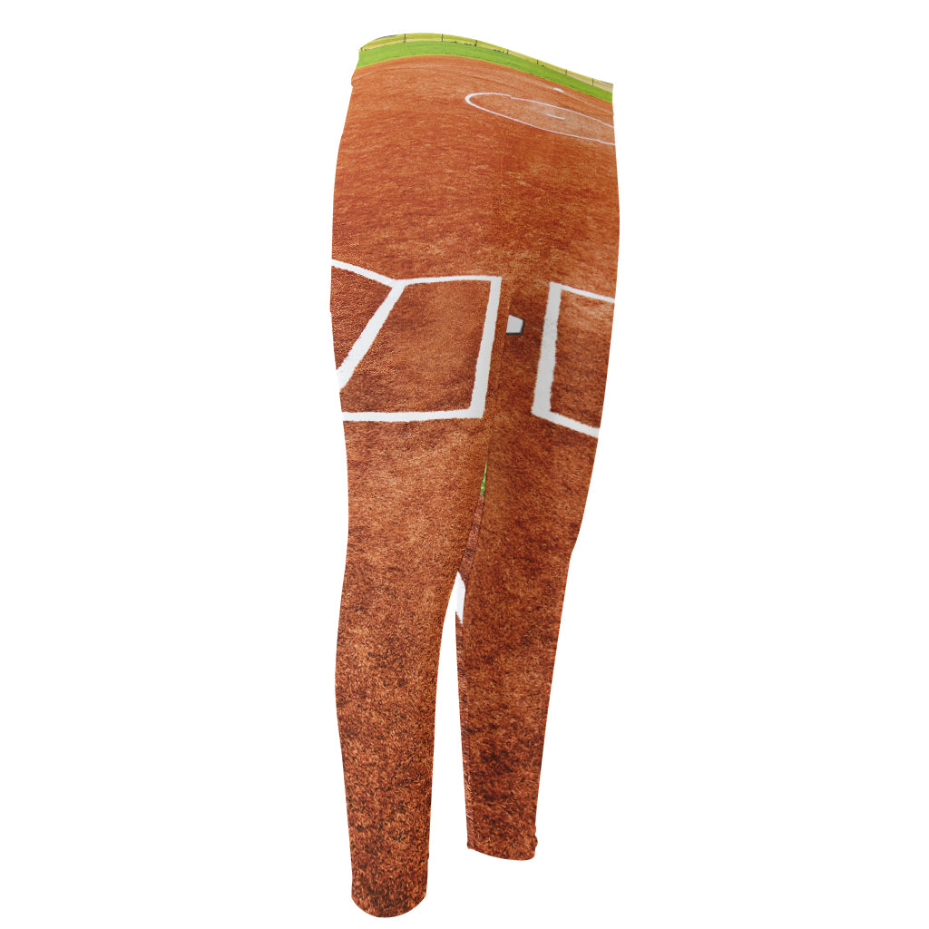 Softball Playing Field Print Men's Compression Pants