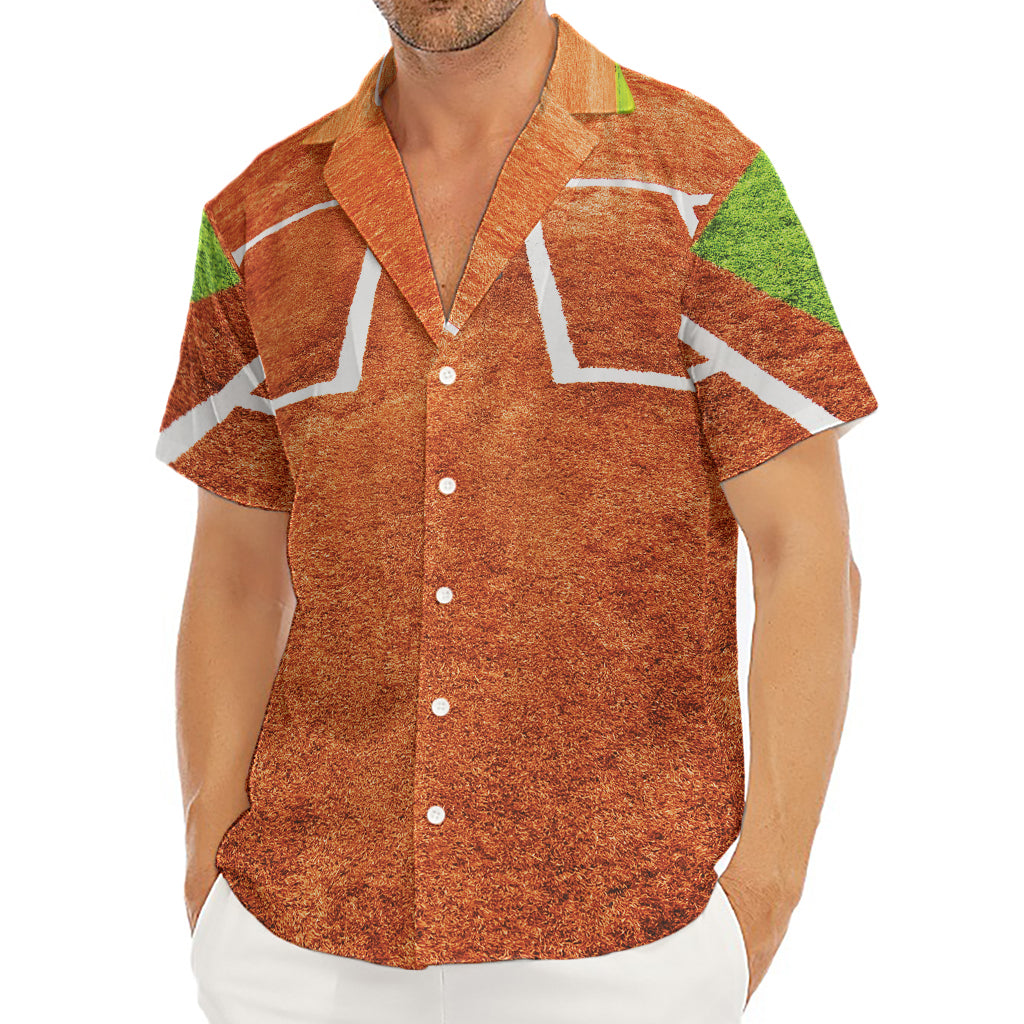 Softball Playing Field Print Men's Deep V-Neck Shirt