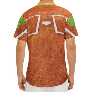 Softball Playing Field Print Men's Deep V-Neck Shirt