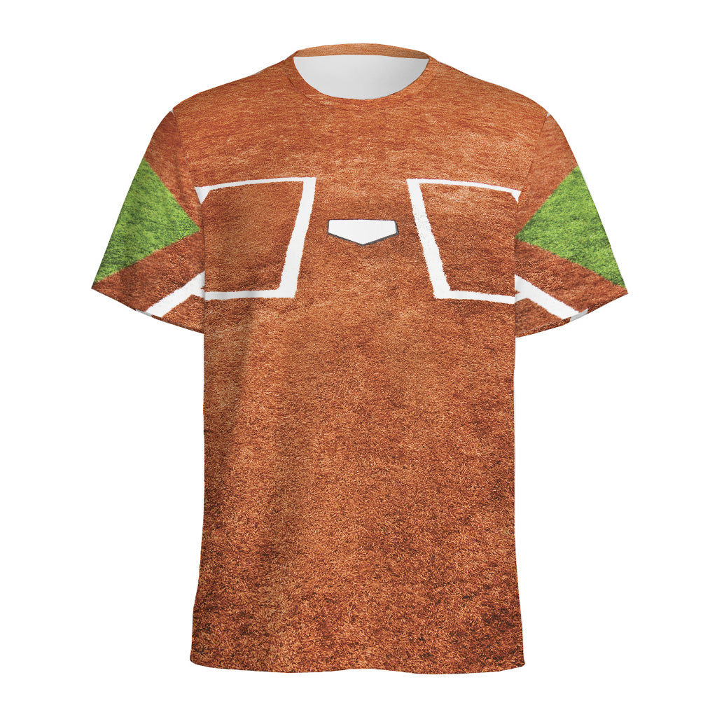 Softball Playing Field Print Men's Sports T-Shirt