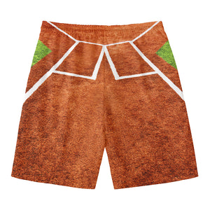 Softball Playing Field Print Men's Swim Trunks