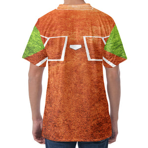 Softball Playing Field Print Men's Velvet T-Shirt