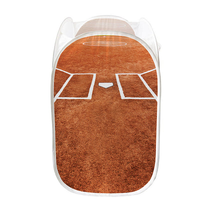 Softball Playing Field Print Mesh Laundry Hamper