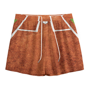 Softball Playing Field Print Mesh Shorts