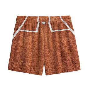 Softball Playing Field Print Mesh Shorts