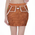 Softball Playing Field Print Pencil Mini Skirt