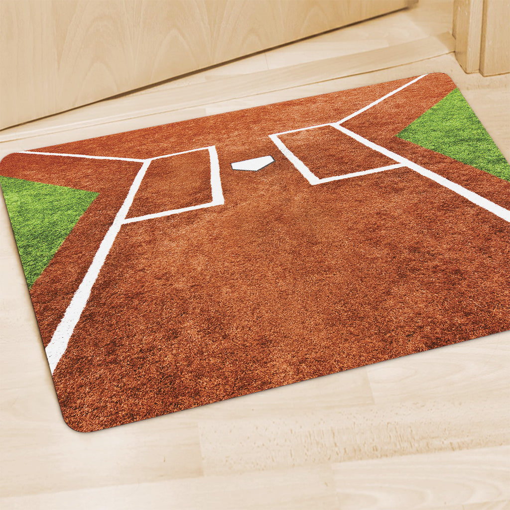 Softball Playing Field Print Polyester Doormat