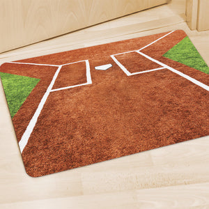 Softball Playing Field Print Polyester Doormat