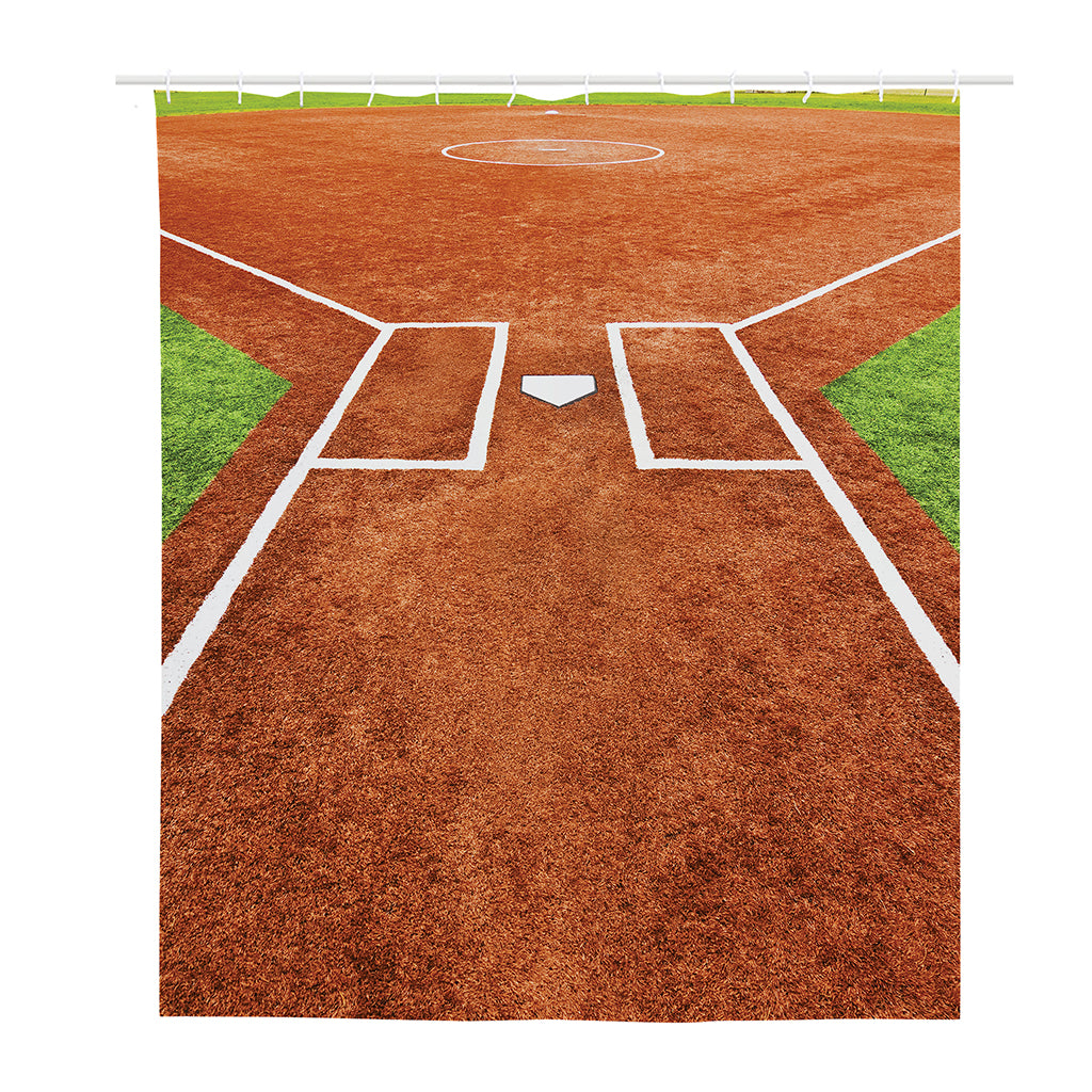 Softball Playing Field Print Polyester Shower Curtain
