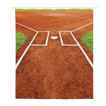 Softball Playing Field Print Polyester Shower Curtain
