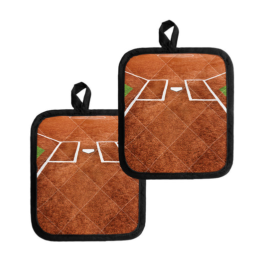 Softball Playing Field Print Pot Holders