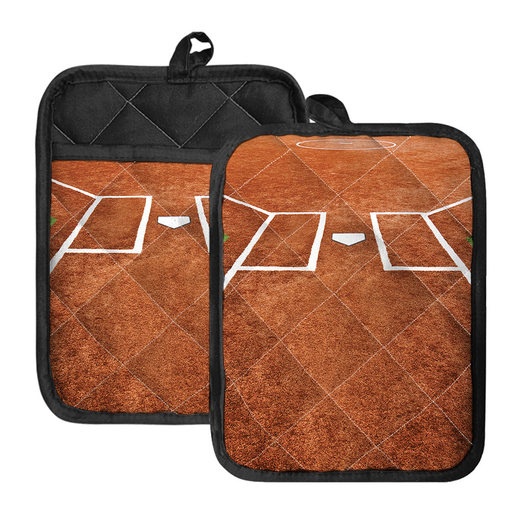 Softball Playing Field Print Pot Holders With Pocket