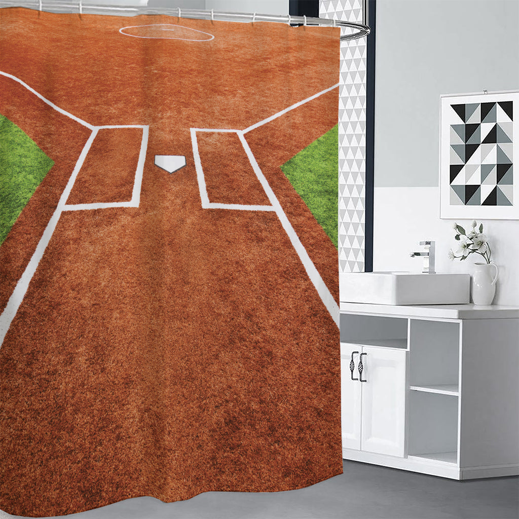 Softball Playing Field Print Premium Shower Curtain