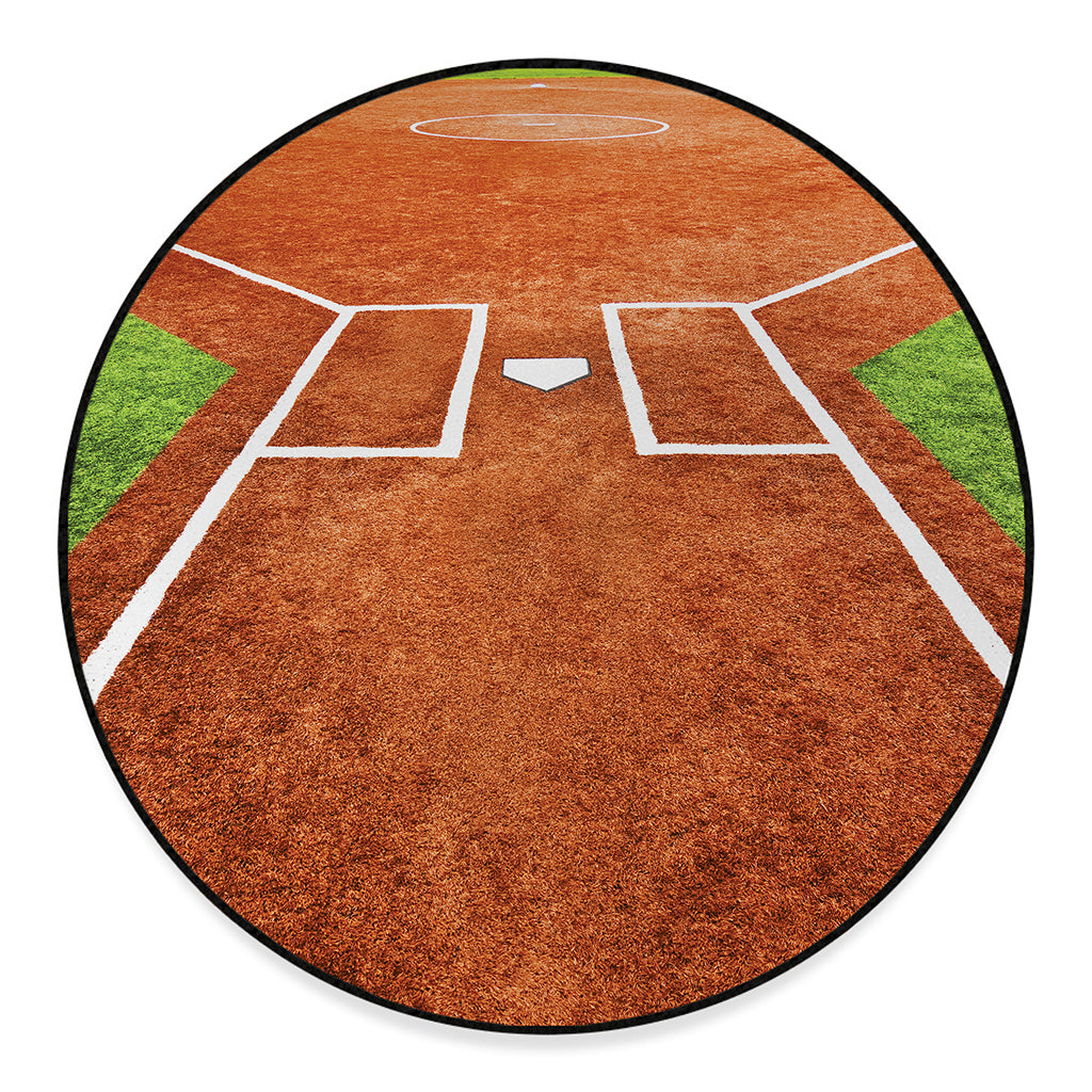 Softball Playing Field Print Round Floor Mat