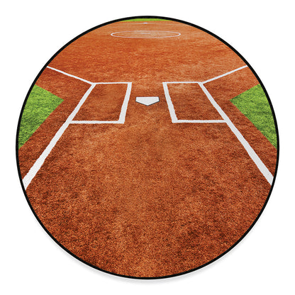 Softball Playing Field Print Round Floor Mat