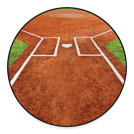Softball Playing Field Print Round Floor Mat