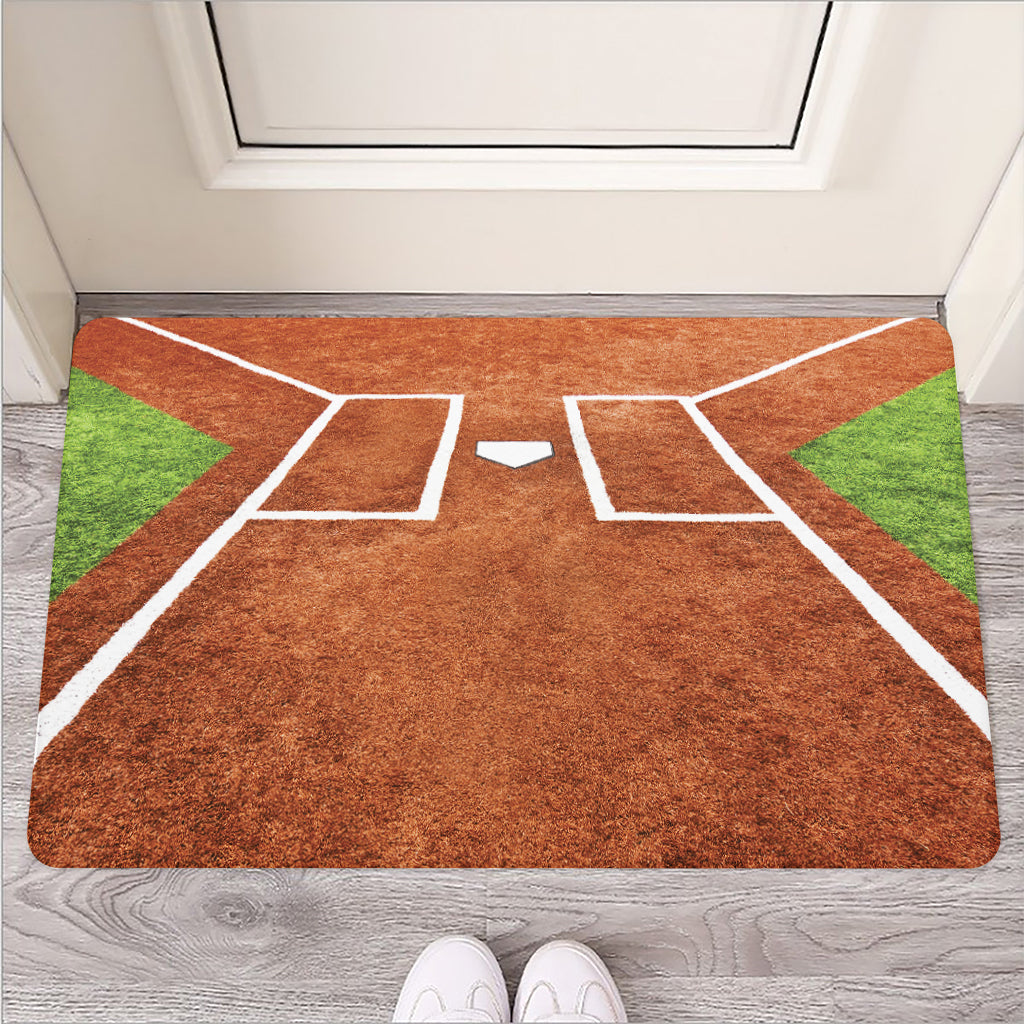 Softball Playing Field Print Rubber Doormat