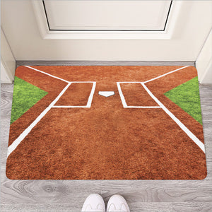 Softball Playing Field Print Rubber Doormat