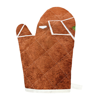 Softball Playing Field Print Single Oven Mitt