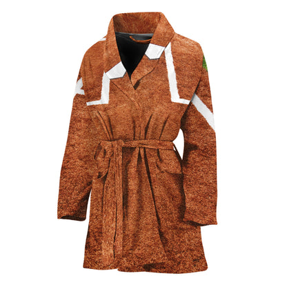 Softball Playing Field Print Women's Bathrobe