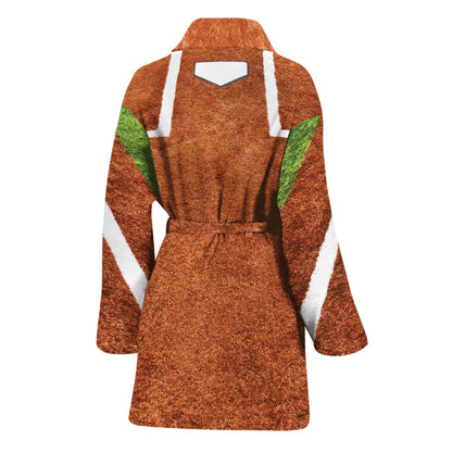 Softball Playing Field Print Women's Bathrobe