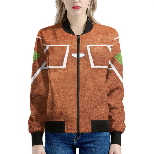 Softball Playing Field Print Women's Bomber Jacket