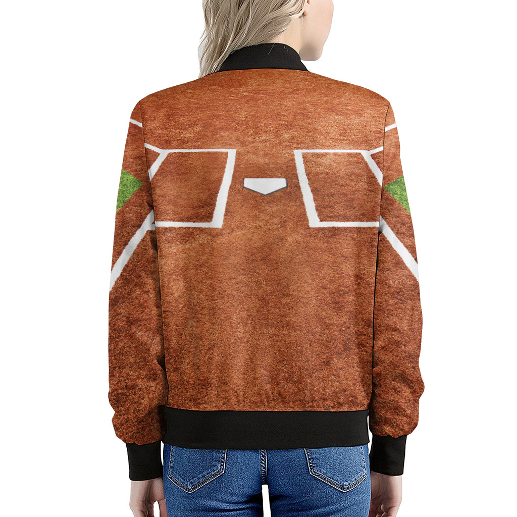 Softball Playing Field Print Women's Bomber Jacket