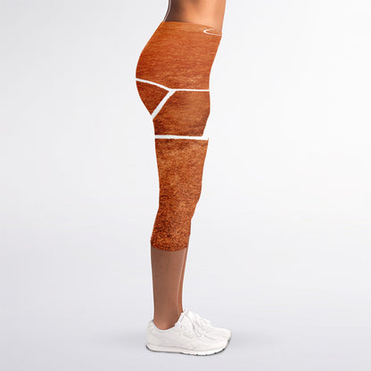 Softball Playing Field Print Women's Capri Leggings