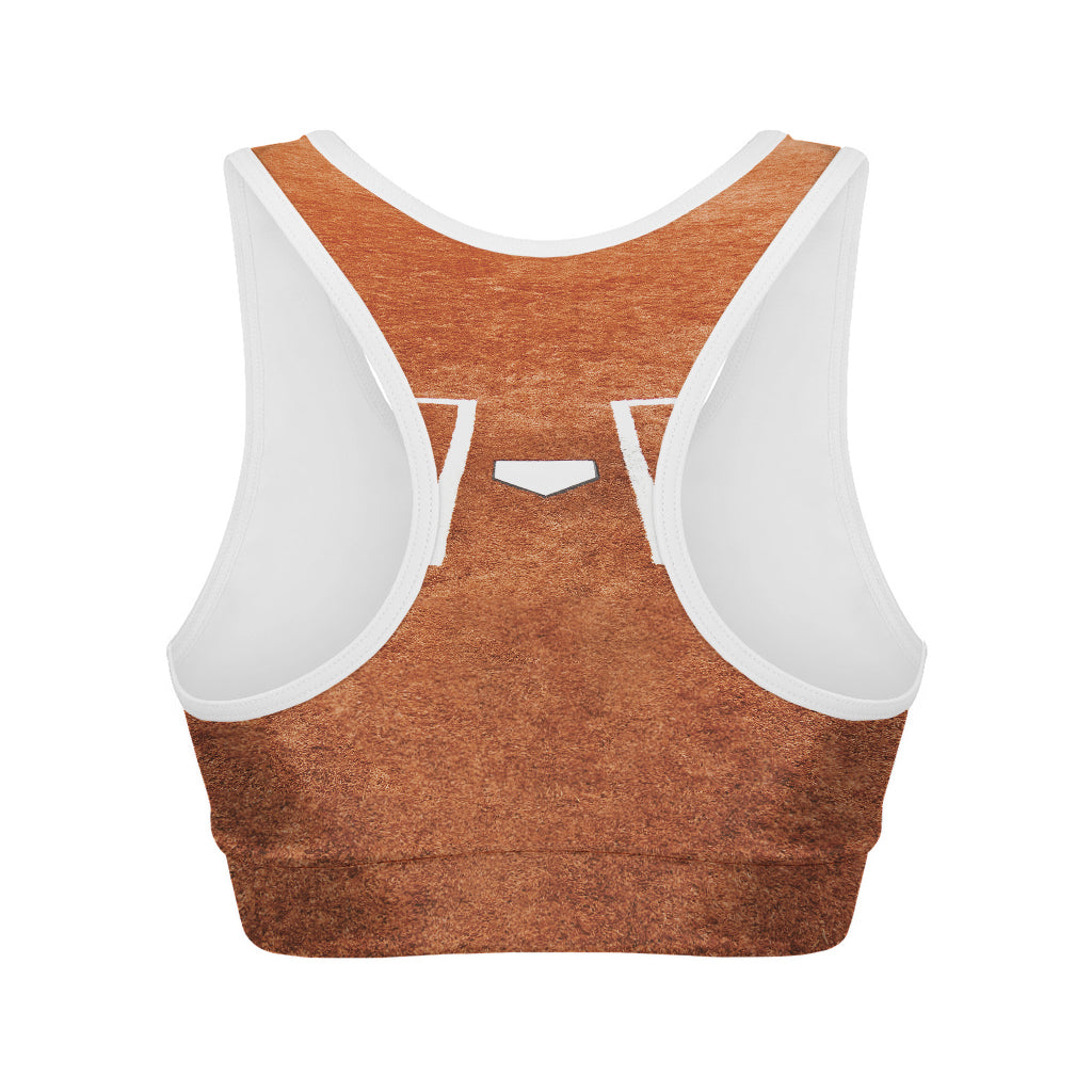 Softball Playing Field Print Women's Sports Bra