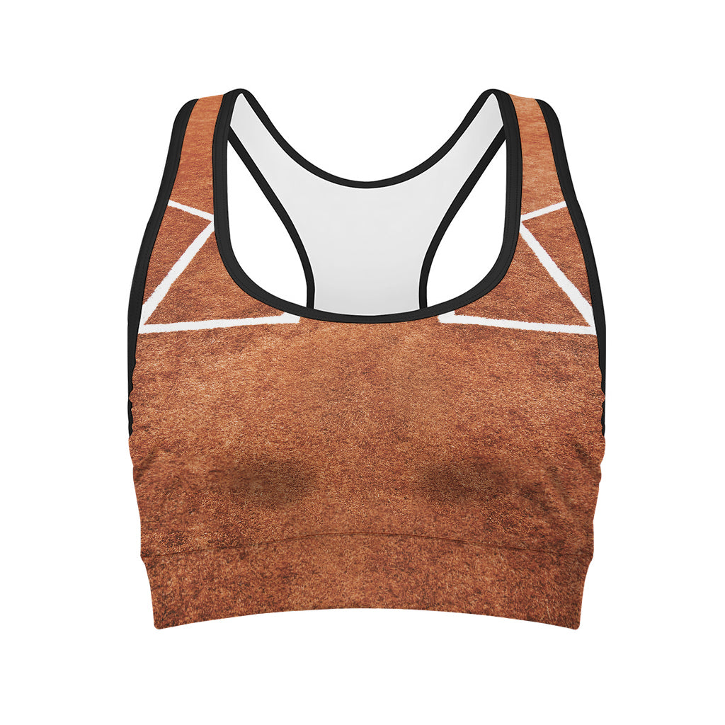 Softball Playing Field Print Women's Sports Bra