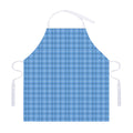 Solf Blue Tattersall Pattern Print Adjustable Apron