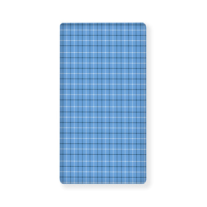 Solf Blue Tattersall Pattern Print Baby Crib Sheet