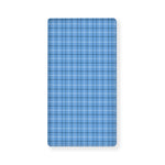 Solf Blue Tattersall Pattern Print Baby Crib Sheet