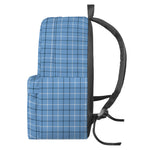 Solf Blue Tattersall Pattern Print Backpack