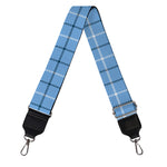 Solf Blue Tattersall Pattern Print Bag Strap
