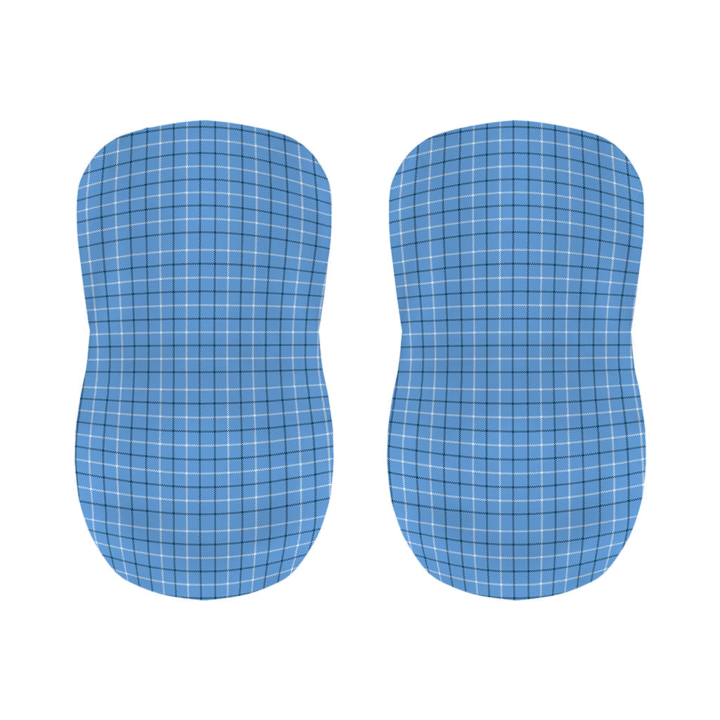 Solf Blue Tattersall Pattern Print Bar Stool Covers